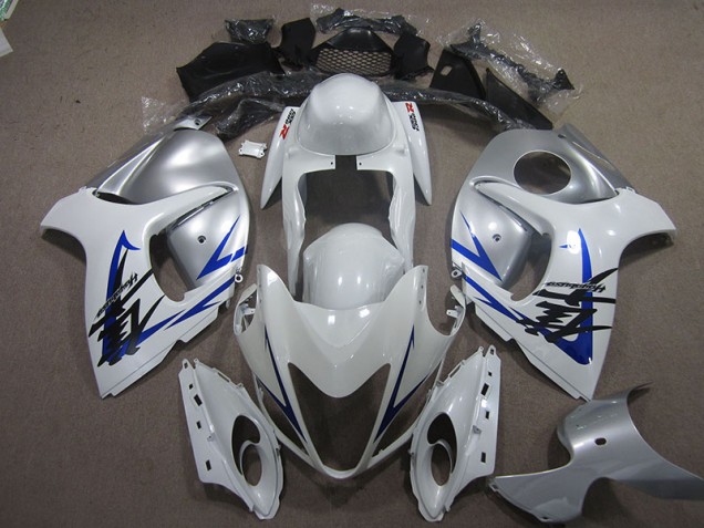 Blanc Argent Bleu 2008-2019 GSXR 1300 Hayabusa Carénage Moto
