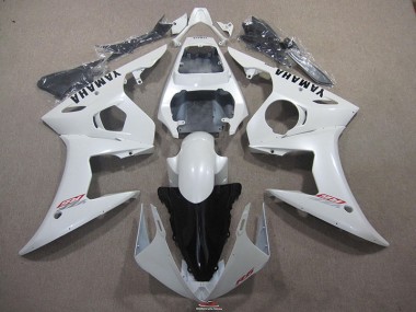 Blanc avec Noir Décalque 2003-2005 YZF R6 Carénage Moto