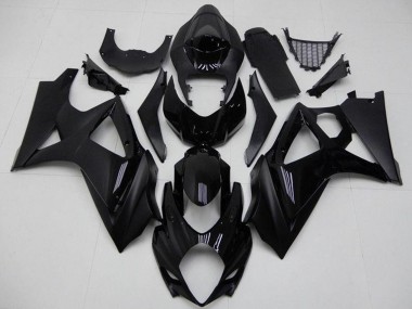 Carénages Moto Suzuki GSXR 1000 2007-2008 - Noir Brillant Noir Mat No Décalque