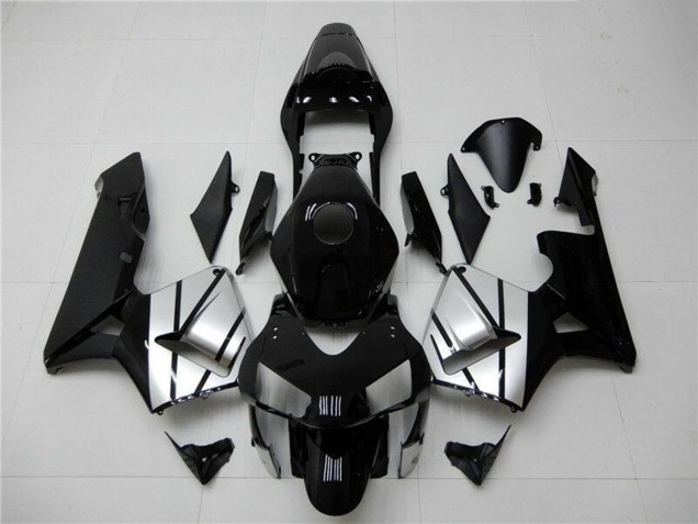 Carénages Moto Honda CBR600RR 2003-2004 - Argent Noir Brillant Bande