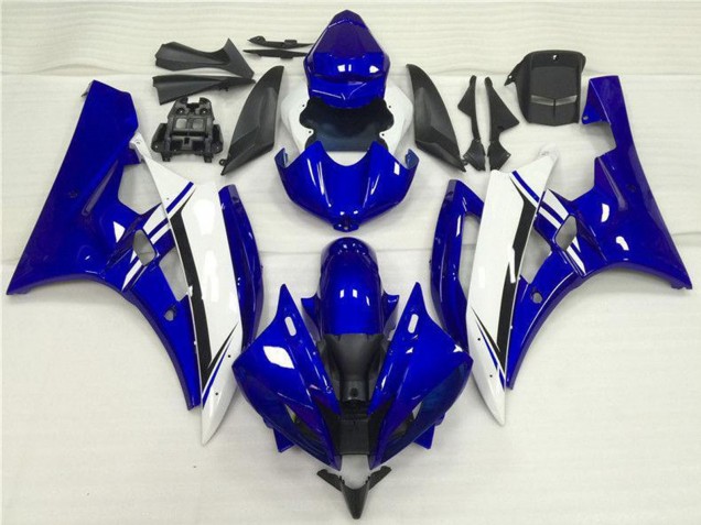 Carénages Moto Yamaha YZF R6 2006-2007 - Bleu Blanc Noir