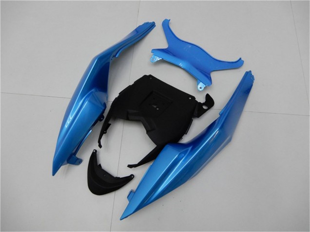 Carénages Moto Kawasaki ZX6R 2009-2012 - Bleu Clair Noir Brillant