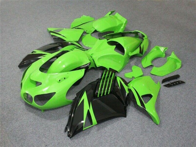 Carénage Moto Kawasaki ZX14R ZZR1400 2006-2011 - Vert Noir Brillant