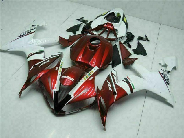 Carénages Moto Yamaha YZF R1 2004-2006 - Blanc Rouge Jaune Motul 46