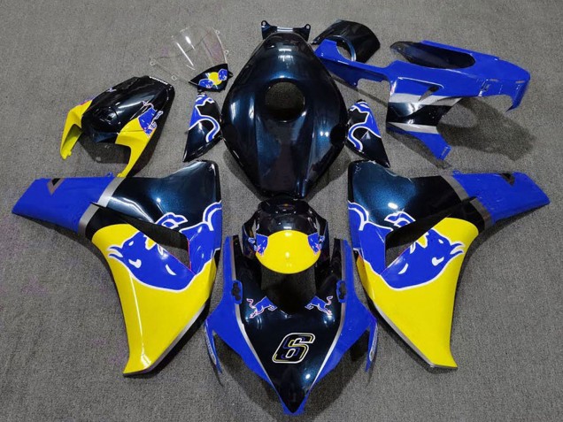 Carénage Moto Honda CBR1000RR 2008-2011 - Bleu Foncé Jaune Red Bull