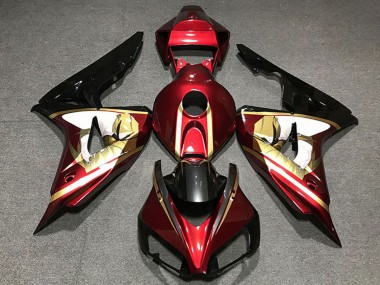 Carénages Moto Honda CBR1000RR 2006-2007 - Rouge Blanc Or Noir Brillant