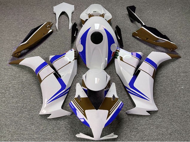 Carénages Moto Honda CBR1000RR 2012-2016 - Blanc Bleu Brun