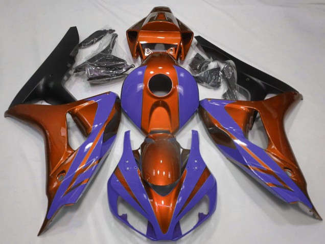 Carénages Moto Honda CBR1000RR 2006-2007 - Orange Bleu Noir Mat