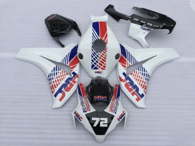 Carénages Moto Honda CBR1000RR 2008-2011 - Blanc Bleu Rouge HRC 72