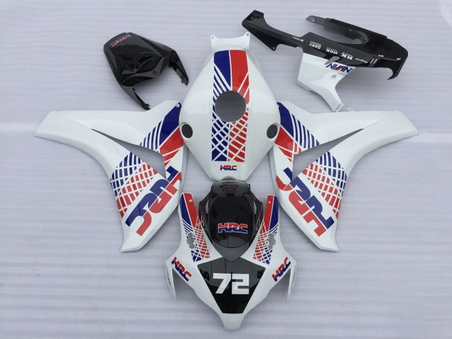 Carénages Moto Honda CBR1000RR 2008-2011 - Blanc Bleu Rouge HRC 72