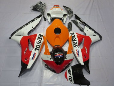 Carénages Moto Honda CBR1000RR 2006-2007 - Orange Blanc Rouge Noir Brillant Repsol HRC