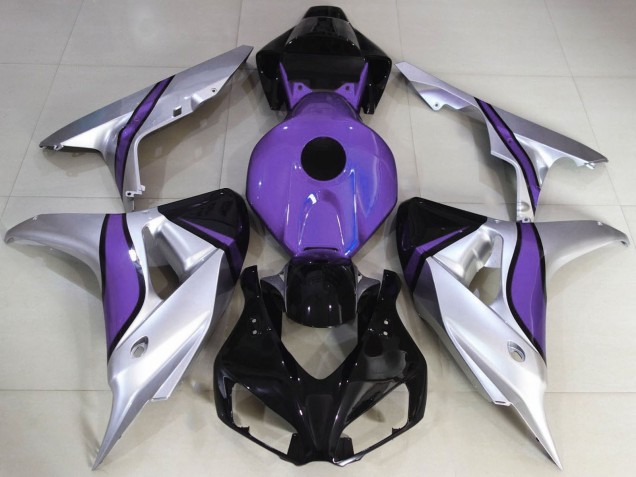 Carénages Moto Honda CBR1000RR 2006-2007 - Argent Violet Noir Brillant
