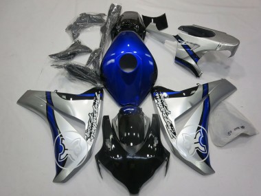 Carénages Moto Honda CBR1000RR 2008-2011 - Argent Bleu Noir Brillant