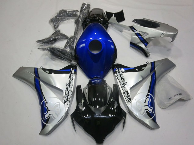 Carénages Moto Honda CBR1000RR 2008-2011 - Argent Bleu Noir Brillant