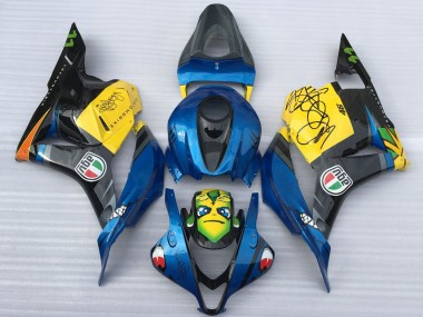 Carénages Moto Honda CBR600RR 2009-2012 - Bleu Jaune Noir Brillant Requin