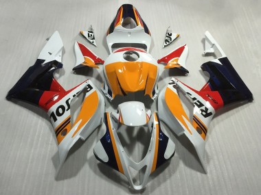 Carénages Moto Honda CBR600RR 2007-2008 - Orange Blanc Rouge Noir Brillant Repsol Style