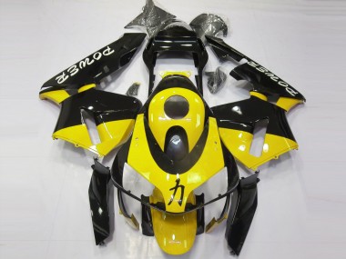 Carénages Moto Honda CBR600RR 2003-2004 - Jaune Noir Brillant Power