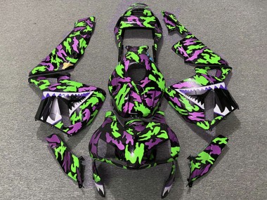 Carénages Moto Honda CBR600RR 2003-2004 - Vert Rose Camouflage Requin