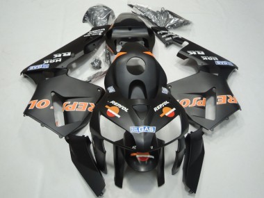 Carénages Moto Honda CBR600RR 2003-2004 - Noir Mat Orange Repsol