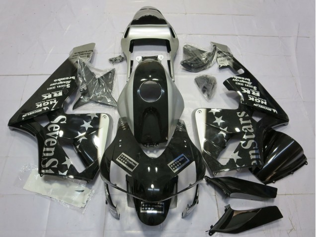 Carénages Moto Honda CBR600RR 2003-2004 - Argent Noir Brillant SevenStars