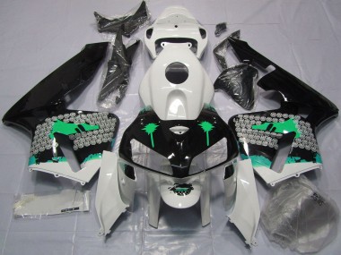 Carénages Moto Honda CBR600RR 2005-2006 - Turquoise Splatter on Noir Brillant