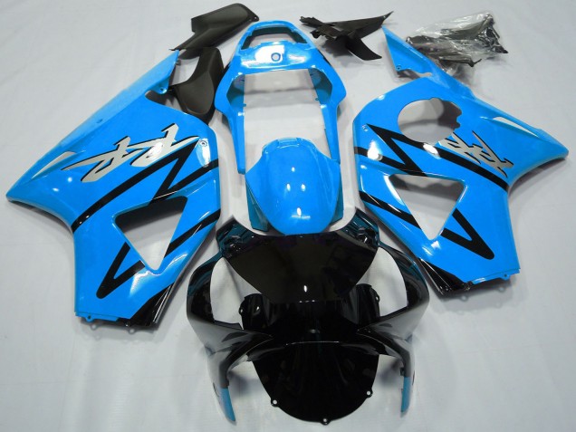Carénages Moto Honda CBR954RR 2002-2003 - Bleu Clair Noir Brillant CBR Style