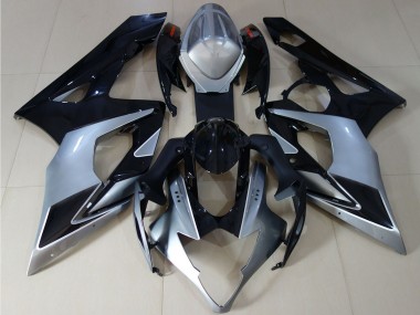 Carénages Moto Suzuki GSXR 1000 2005-2006 - Noir Brillant Argent