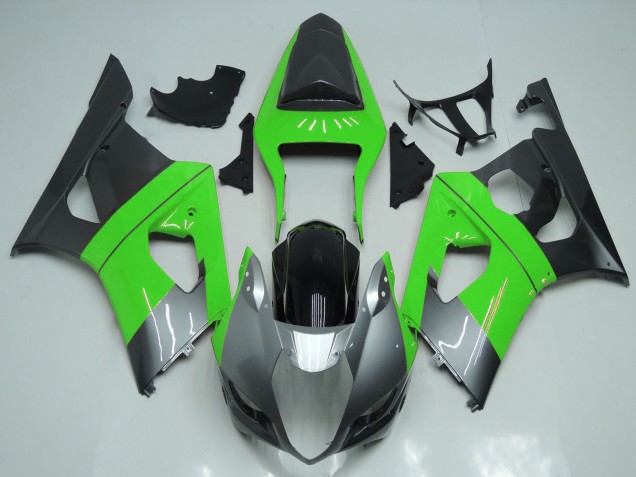 Carénages Moto Suzuki GSXR 1000 2003-2004 - Vert Argent Noir
