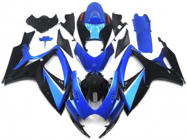 Carénages Moto Suzuki GSXR 600 / GSXR 750 2006-2007 - Bleu Noir Rouge Bande