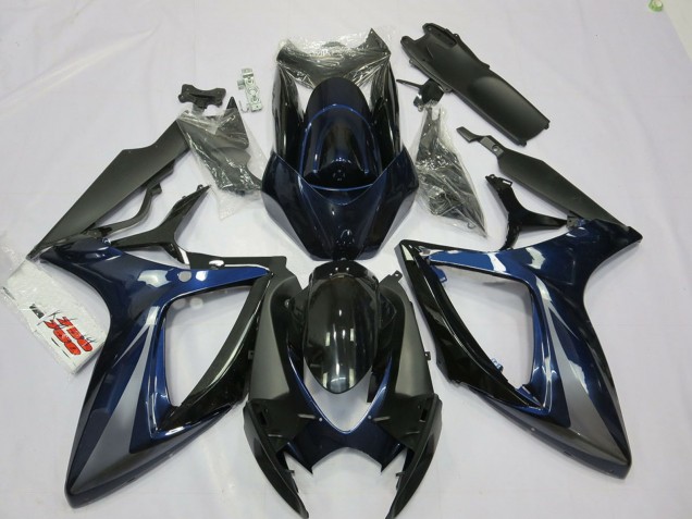 Carénages Moto Suzuki GSXR 600 / GSXR 750 2006-2007 - Bleu Gris Noir Bande