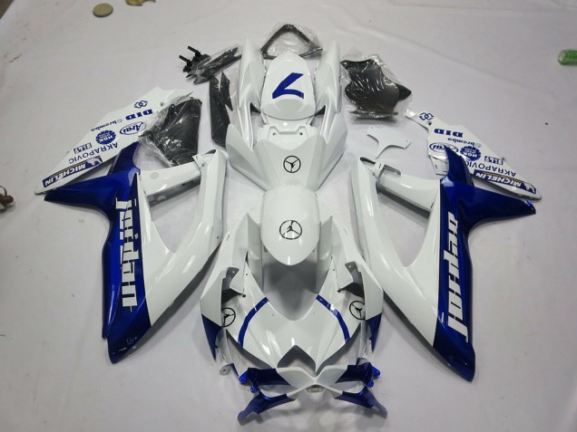 Carénages Moto Suzuki GSXR 600 / GSXR 750 2008-2010 - Blanc Bleu Jordan