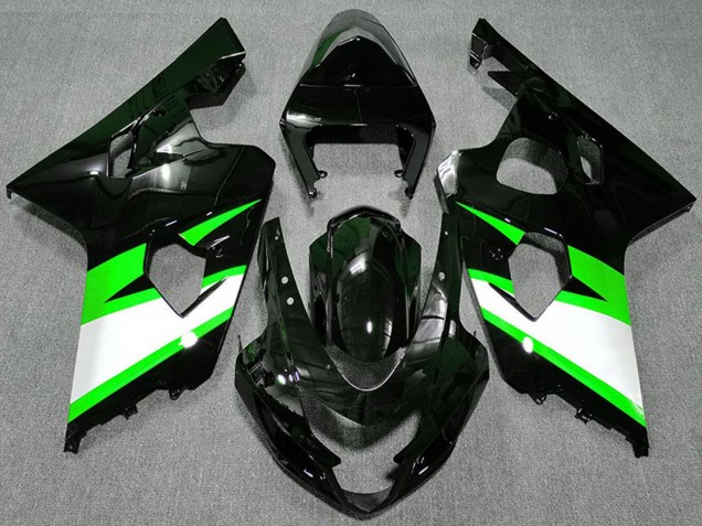 Carénages Moto Suzuki GSXR 600 / GSXR 750 2004-2005 - Noir Brillant Vert Blanc