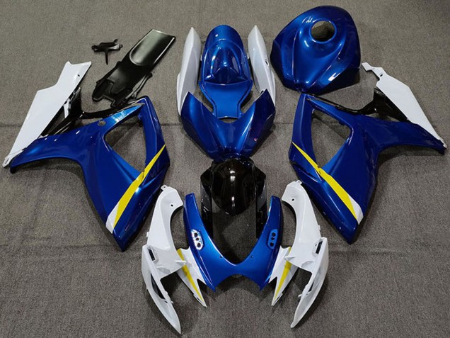 Carénages Moto Suzuki GSXR 600 / GSXR 750 2006-2007 - Blanc Bleu Jaune Noir