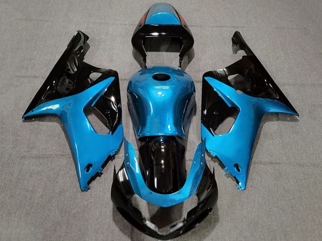 Carénages Moto Suzuki GSXR 600 / GSXR 750 2001-2003 - Bleu Clair Noir Brillant