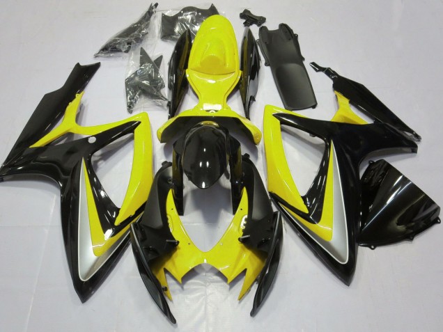 Carénages Moto Suzuki GSXR 600 / GSXR 750 2006-2007 - Jaune Noir Brillant