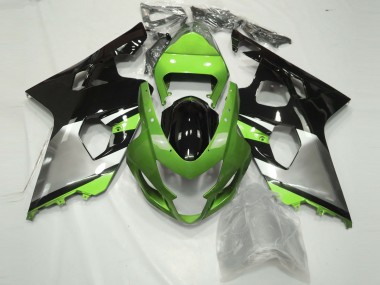 Carénages Moto Suzuki GSXR 600 / GSXR 750 2004-2005 - Vert Argent Noir Brillant