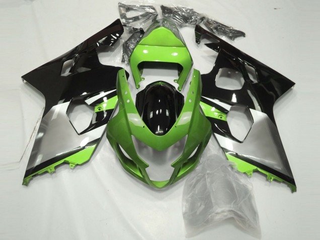 Carénages Moto Suzuki GSXR 600 / GSXR 750 2004-2005 - Vert Argent Noir Brillant