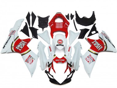 Carénages Moto Suzuki GSXR 600 / GSXR 750 2011-2024 - Blanc Rouge Motul Lucky Strike