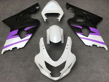 Carénages Moto Suzuki GSXR 600 / GSXR 750 2004-2005 - Blanc Violet Noir Mat