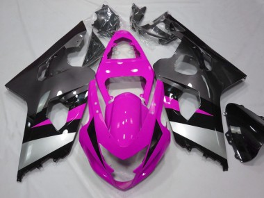 Carénages Moto Suzuki GSXR 600 / GSXR 750 2004-2005 - Rose Argent Noir
