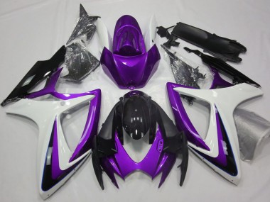 Carénages Moto Suzuki GSXR 600 / GSXR 750 2006-2007 - Violet Blanc Noir Brillant
