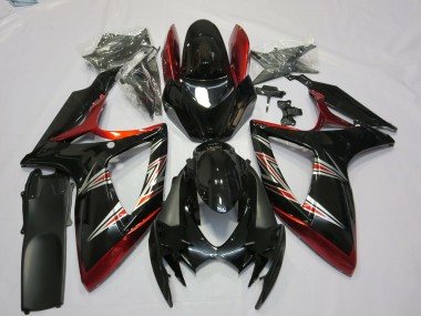 Carénages Moto Suzuki GSXR 600 / GSXR 750 2006-2007 - Rouge Noir Brillant