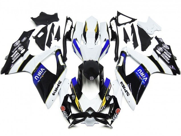 Carénages Moto Suzuki GSXR 600 / GSXR 750 2008-2010 - Blanc Bleu Jaune Noir Viru