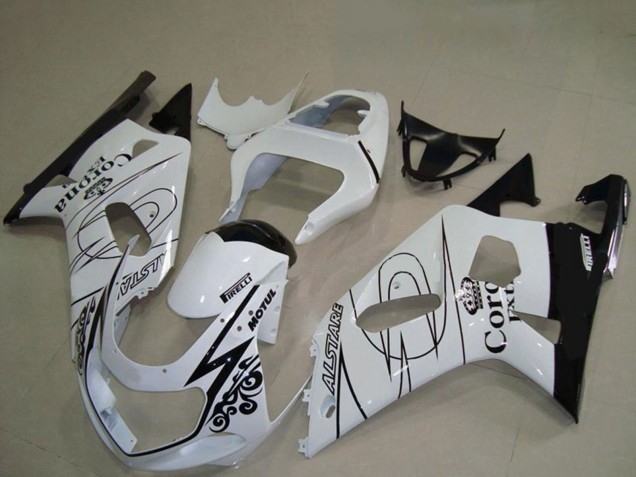 Carénages Moto Suzuki GSXR 600 / GSXR 750 2001-2003 - Blanc Noir Corona Alstare