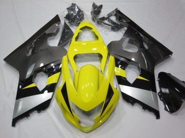 Carénages Moto Suzuki GSXR 600 / GSXR 750 2004-2005 - Jaune Argent Gris Noir