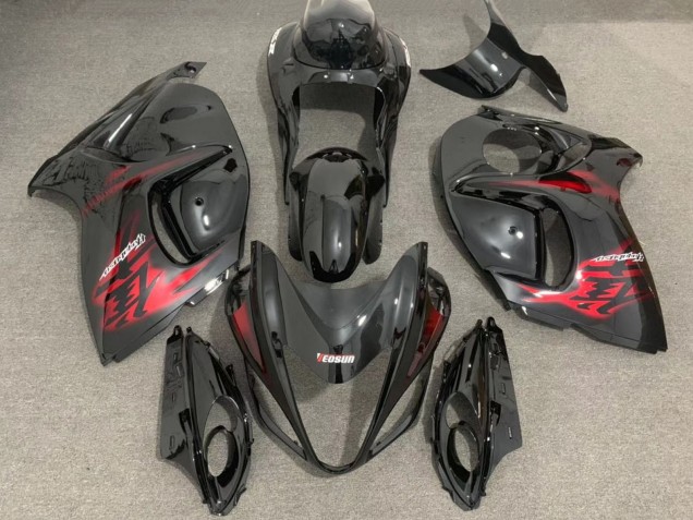 Carénages Moto Suzuki GSXR 1300 2008-2020 - Noir Brillant Rouge