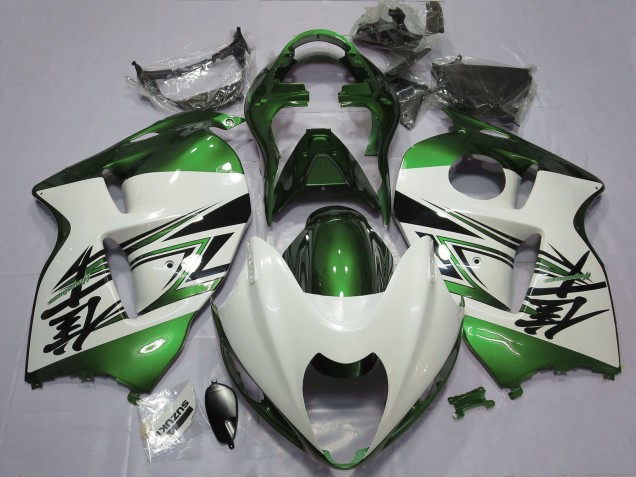 Carénages Moto Suzuki GSXR 1300 1996-2007 - Blanc Brillant Vert