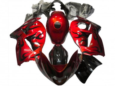 Carénages Moto Suzuki GSXR 1300 1996-2007 - Rouge Noir Flamme