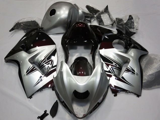 Carénages Moto Suzuki GSXR 1300 1996-2007 - Argent Rouge Foncé