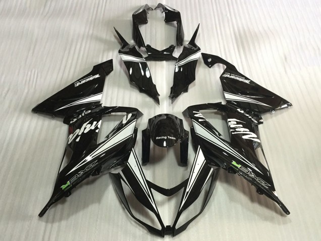 Carénages Moto Kawasaki ZX6R 2013-2018 - Noir Brillant Blanc
